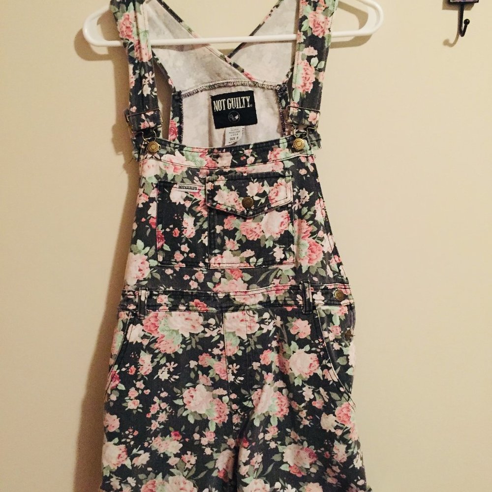 Floral Overalls Shorts